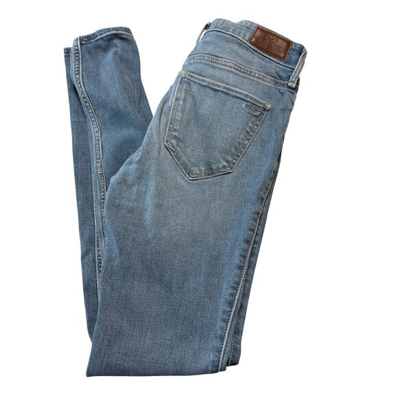 Hollister High Rise Super Skinny Blue Denim Jeans Soft Stretch Size 3L - Picture 4 of 5